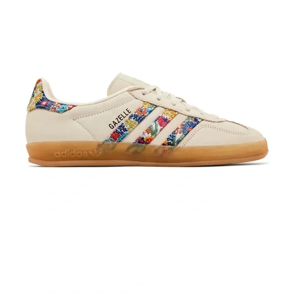 BRAND NEW, never worn! Adidas Gazelle Liberty London. Off white floral. Size 5. - Picture 4 of 11